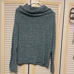Falls Creek Teal Cowl Neck Sweater